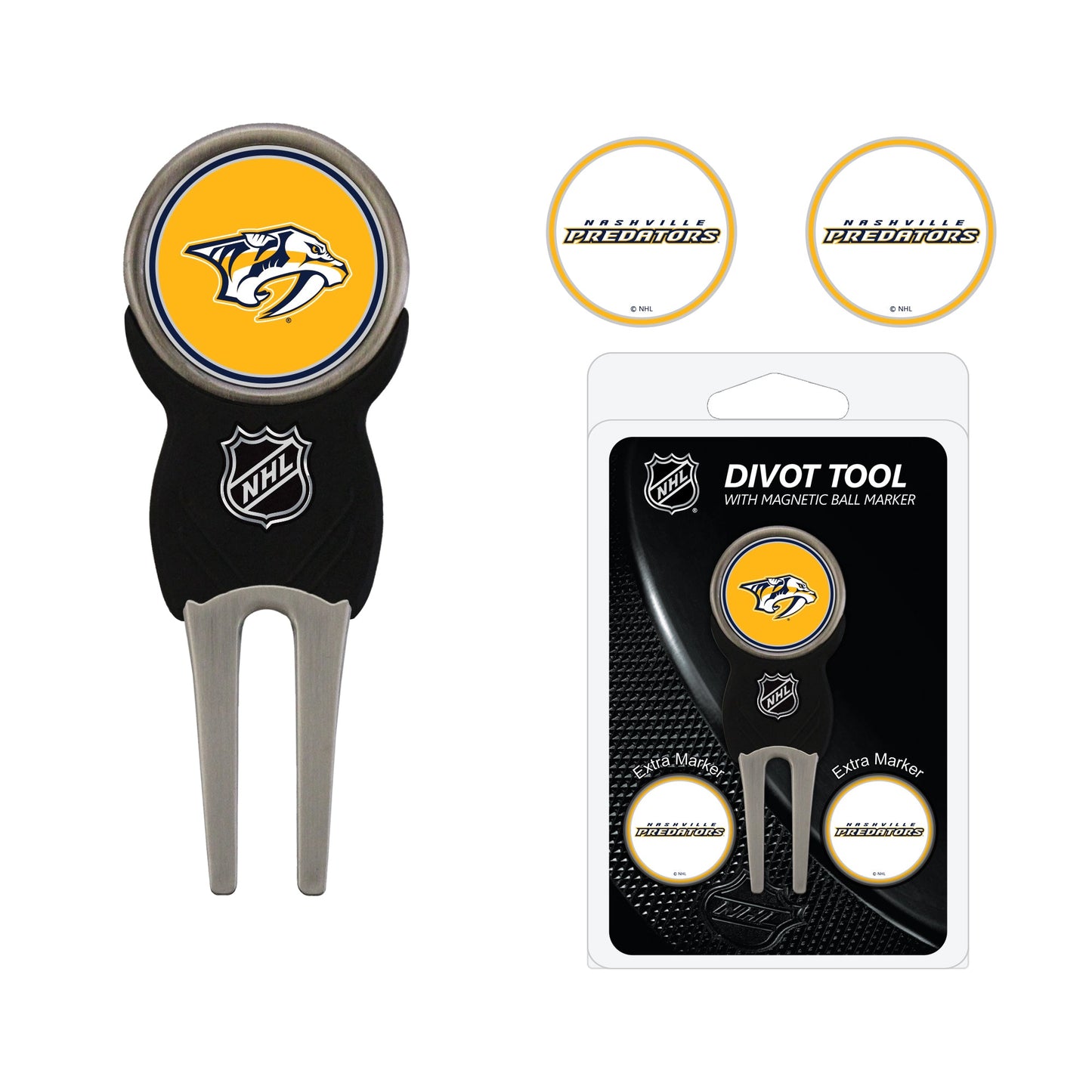 Team Golf NSH Predators Divot Tools - Signature Divot Tool Pack -