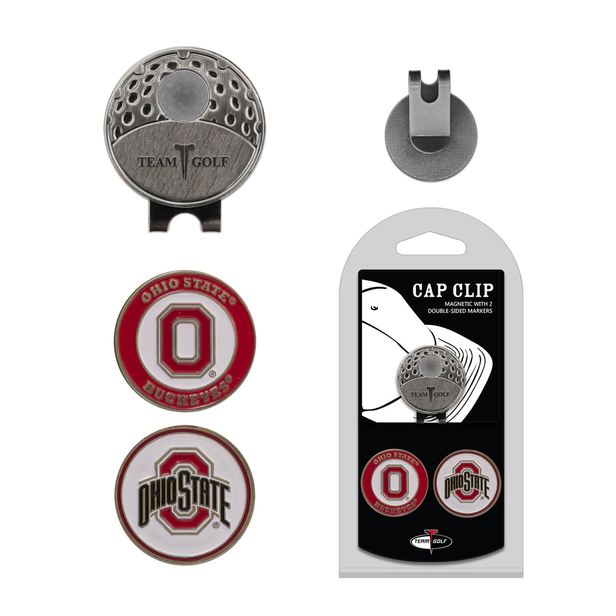 Team Golf Ohio St Ball Markers - Hat Clip - 2 markers -