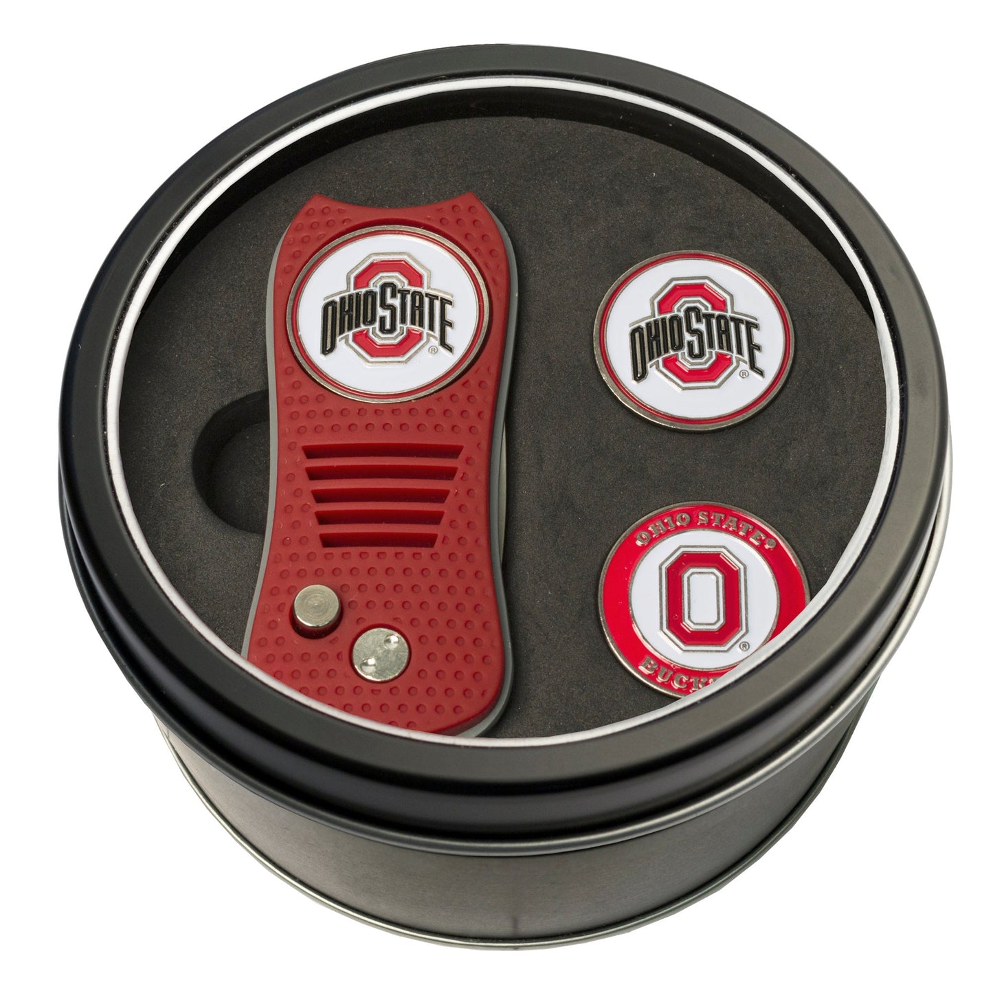 Team Golf Ohio St Golf Gift Sets - Tin - Divot Tool & 2 Markers -