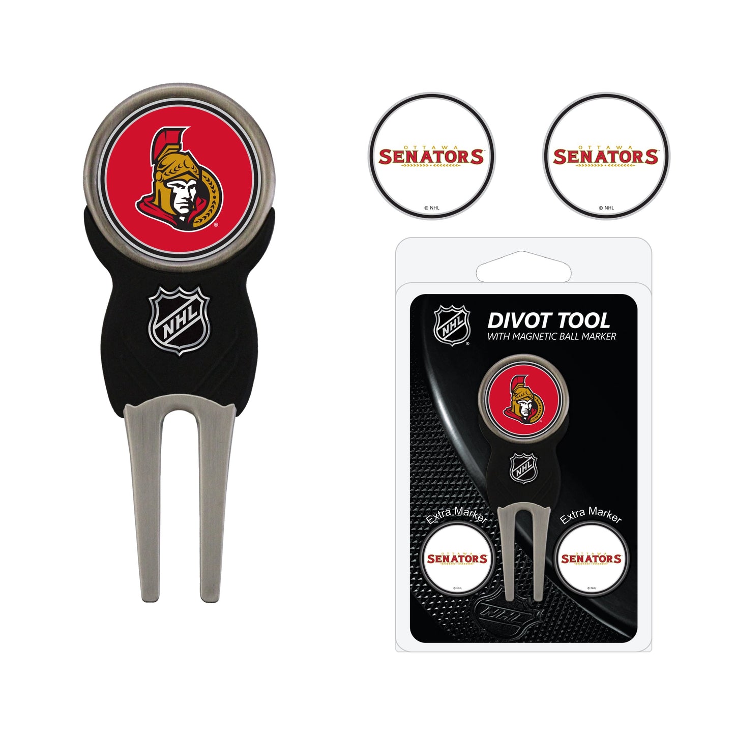 Team Golf OTT Senators Divot Tools - Signature Divot Tool Pack -
