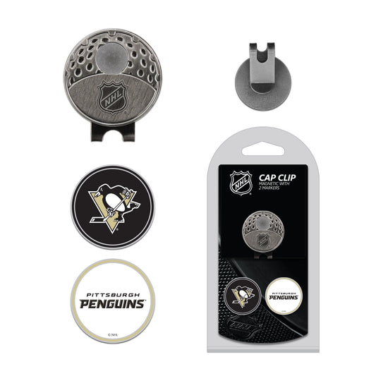 Team Golf PIT Penguins Ball Markers - Hat Clip w 2 Ball Markers -