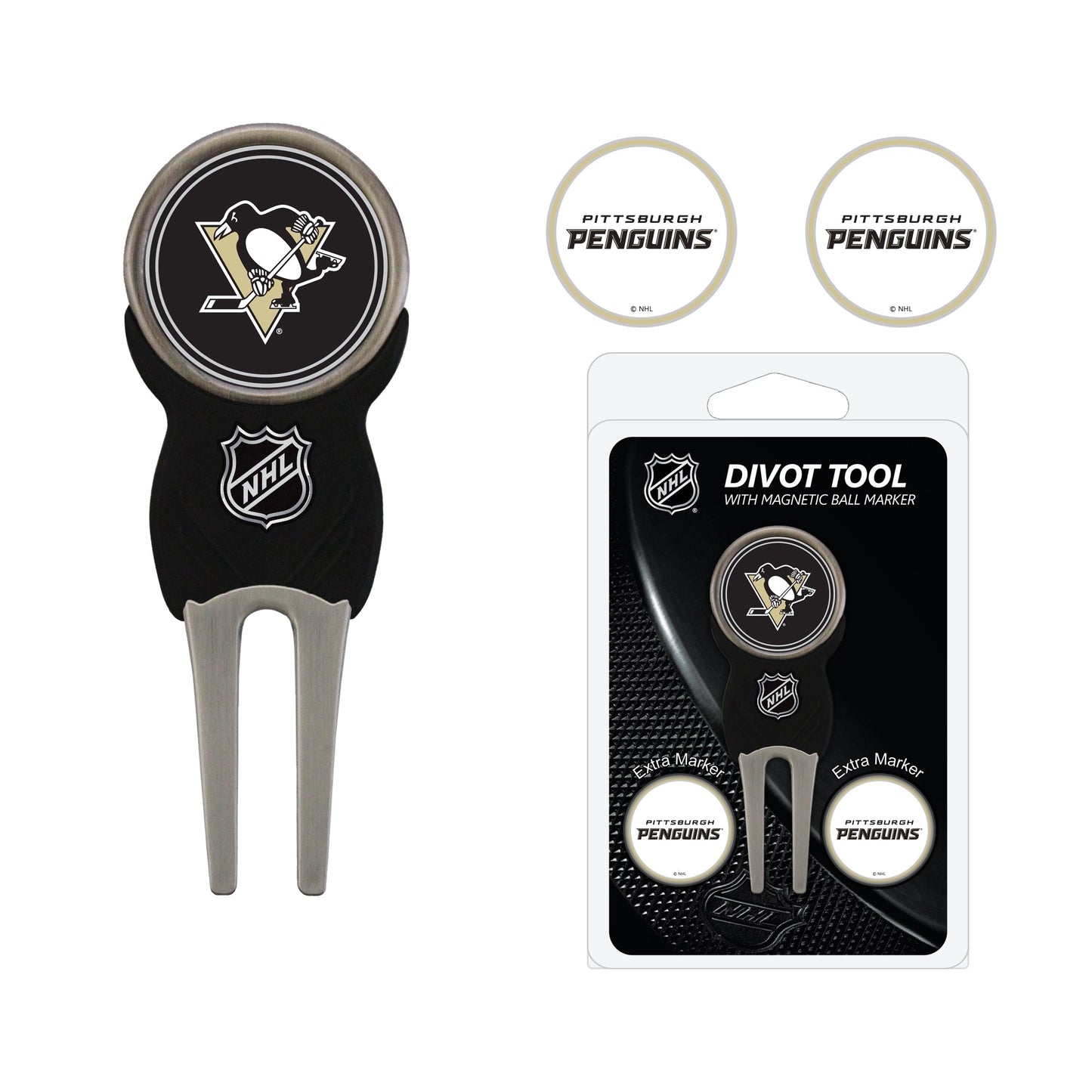 Team Golf PIT Penguins Divot Tools - Signature Divot Tool Pack -