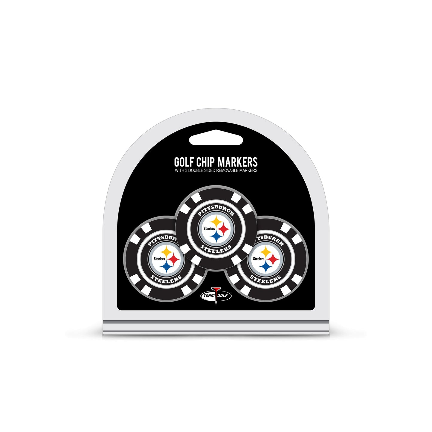 Team Golf PIT Steelers Ball Markers - 3 Pack Golf Chip Markers -