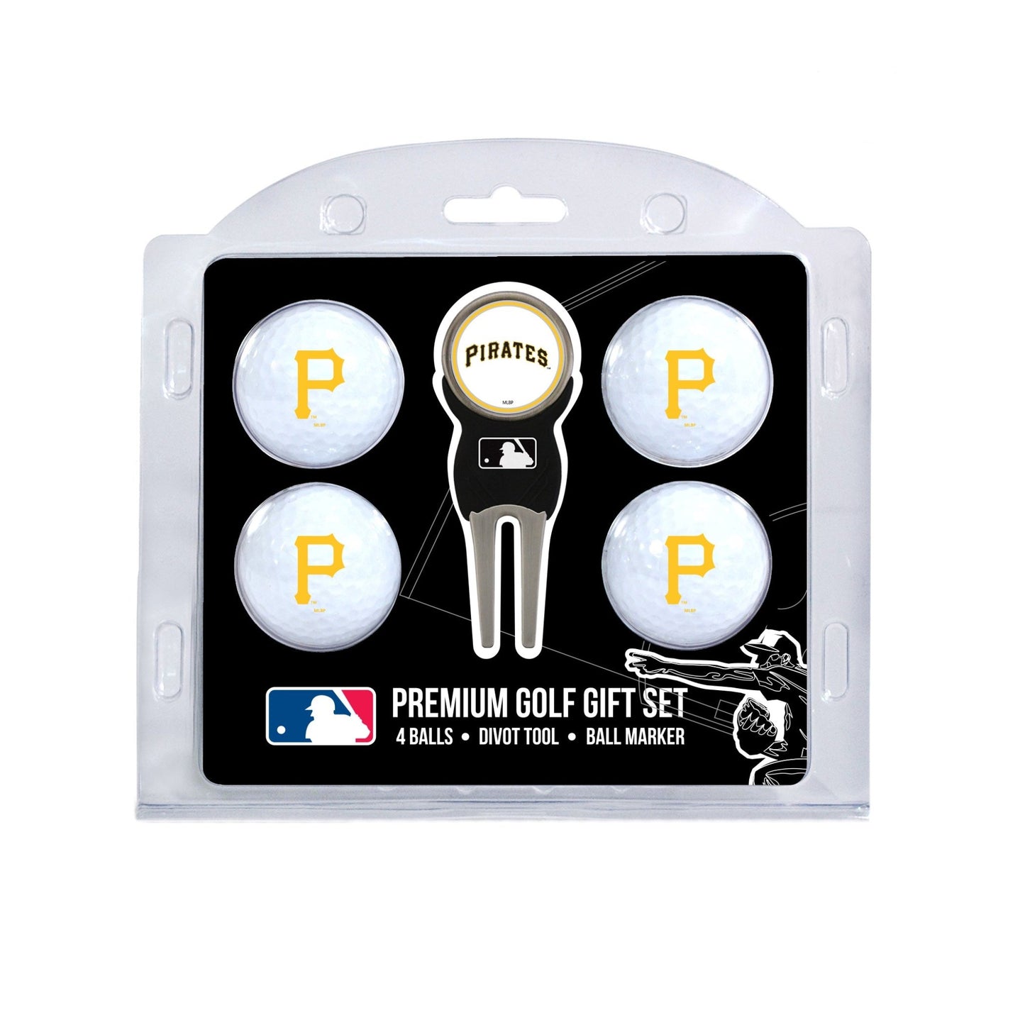 Team Golf Pittsburgh Pirates Golf Gift Sets - 4 Ball Gift Set -