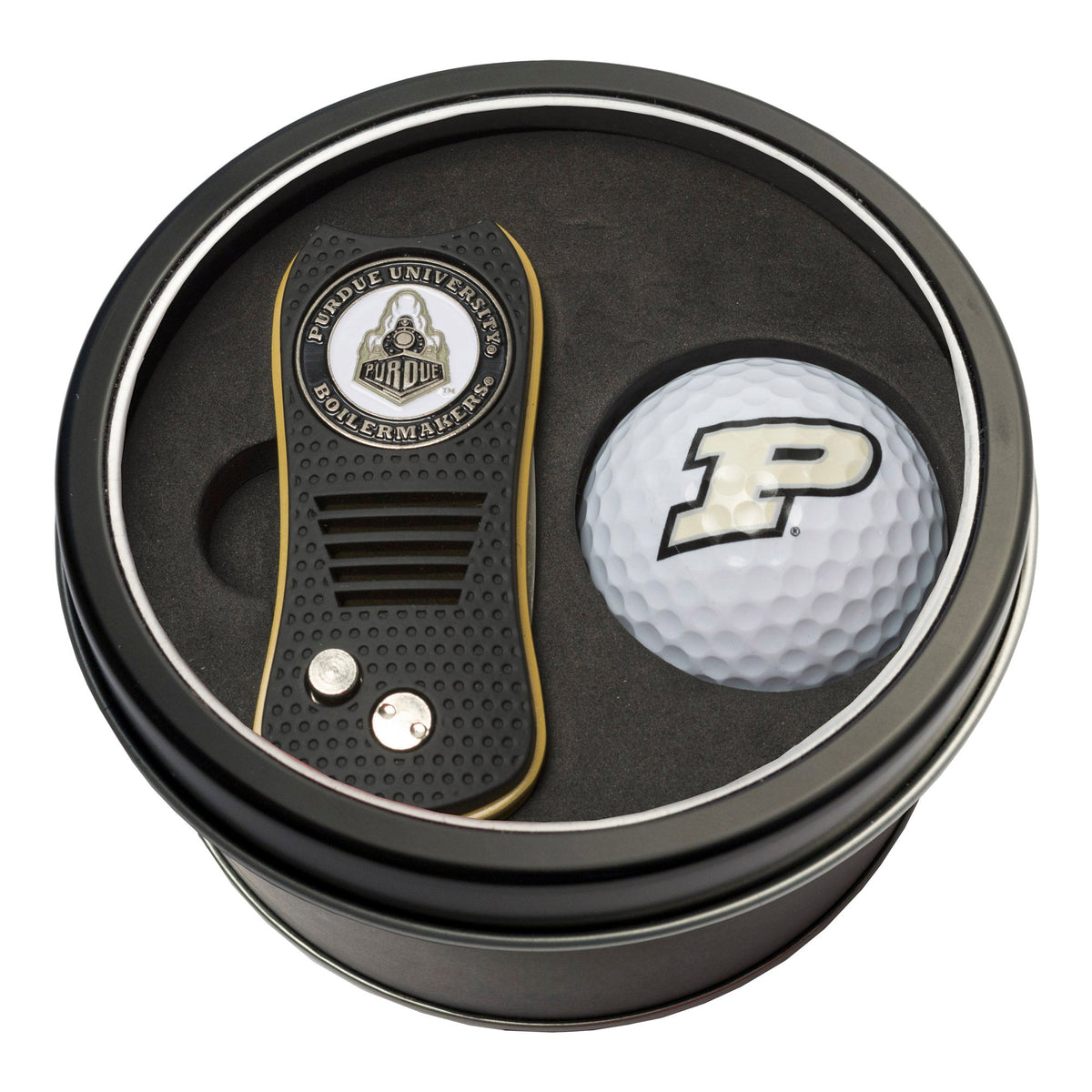 Team Golf Purdue Golf Gift Sets - Tin - Divot Tool & Golf Ball -