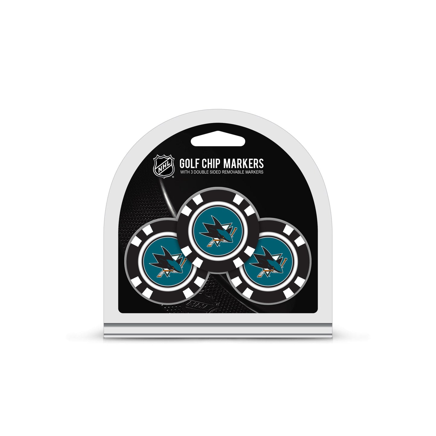 Team Golf SJ Sharks Ball Markers - 3 Pack Golf Chip Markers -