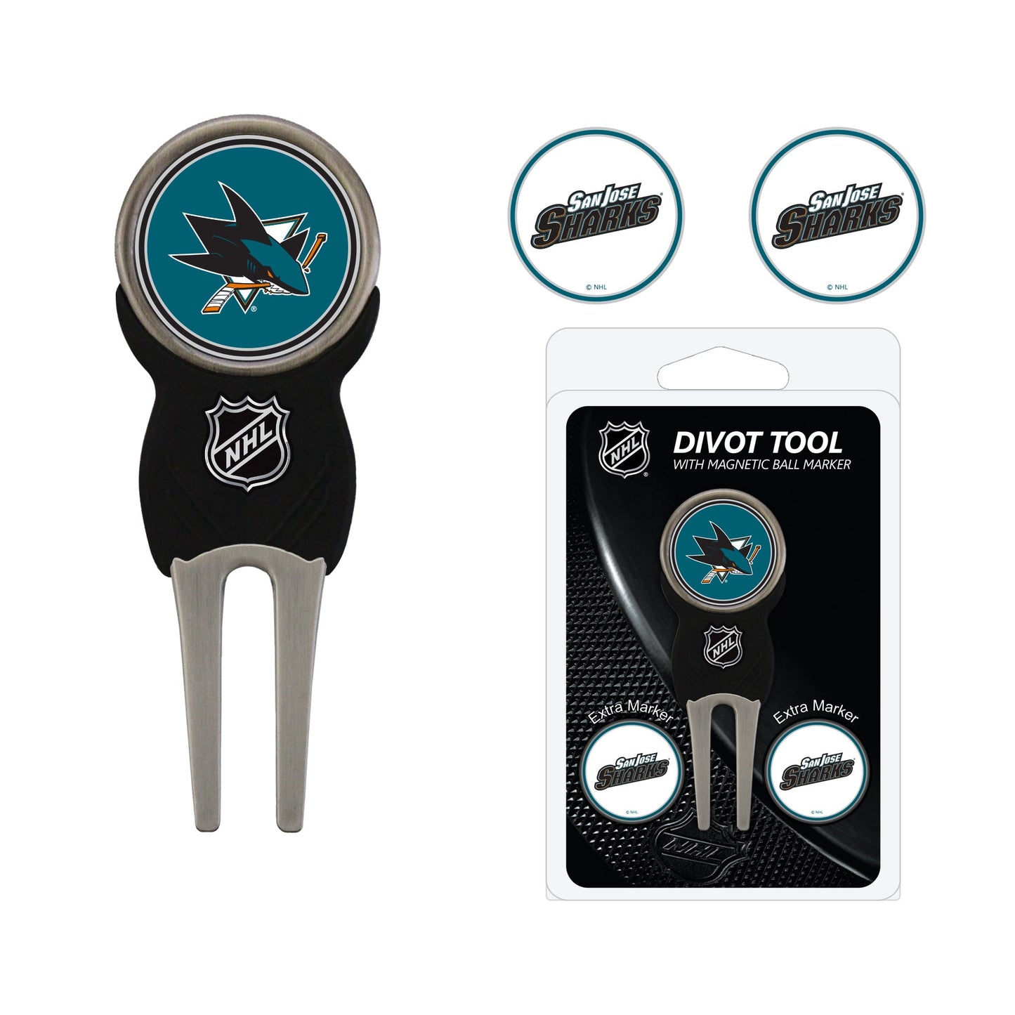 Team Golf SJ Sharks Divot Tools - Signature Divot Tool Pack -