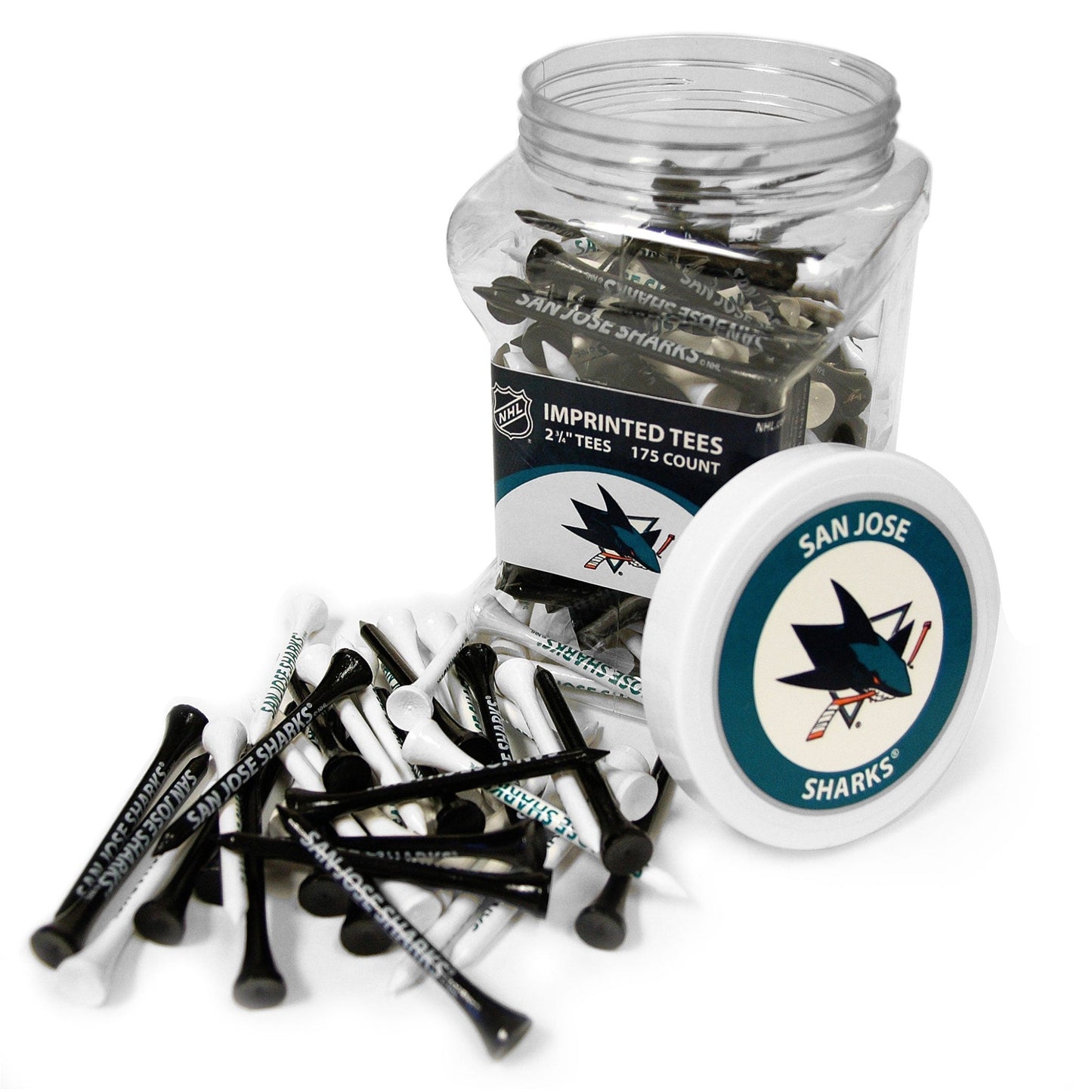 Team Golf SJ Sharks Golf Tees - 175 Tee Jar -