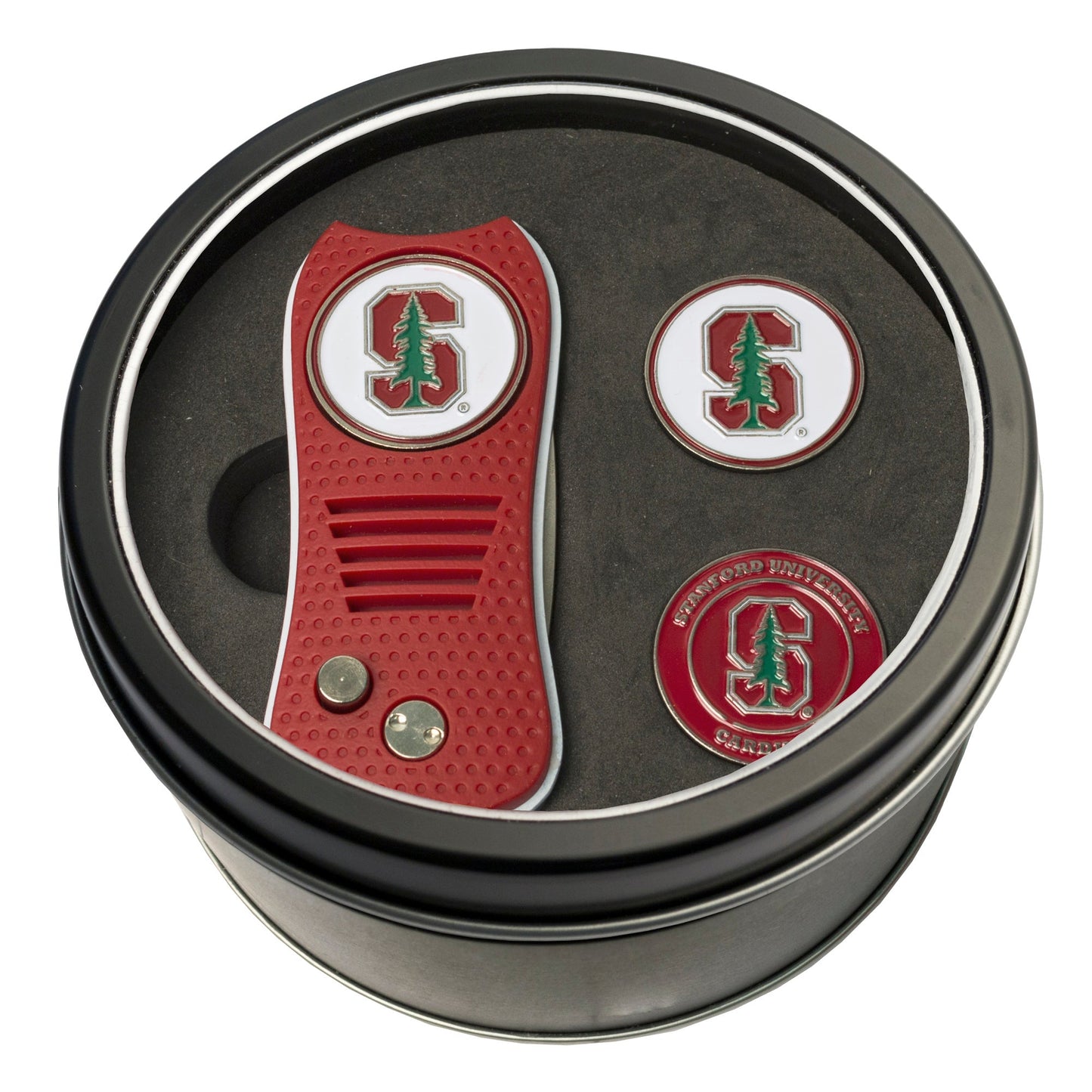 Team Golf Stanford Golf Gift Sets - Tin - Divot Tool & 2 Markers -