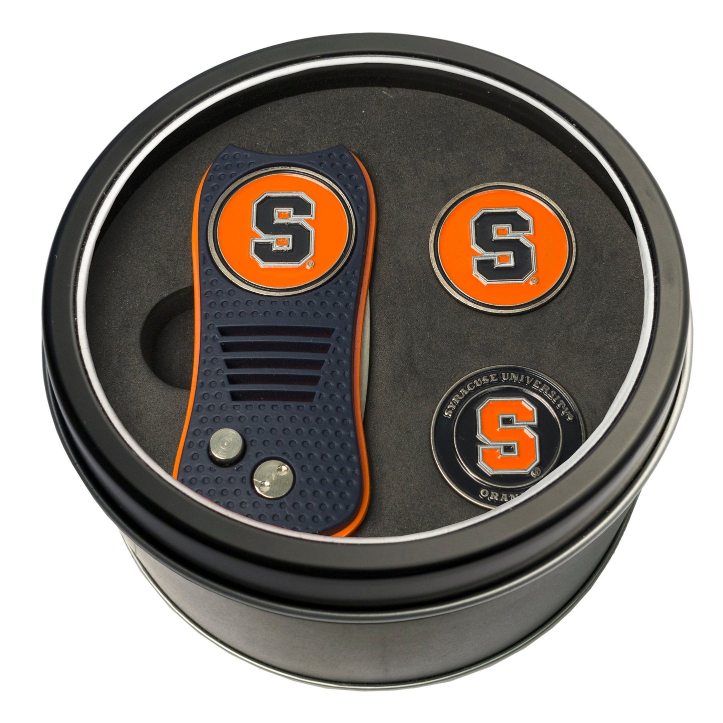 Team Golf Syracuse Golf Gift Sets - Tin - Divot Tool & 2 Markers -