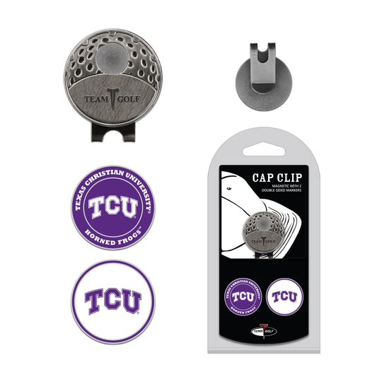 Team Golf TCU Ball Markers - Hat Clip - 2 markers -