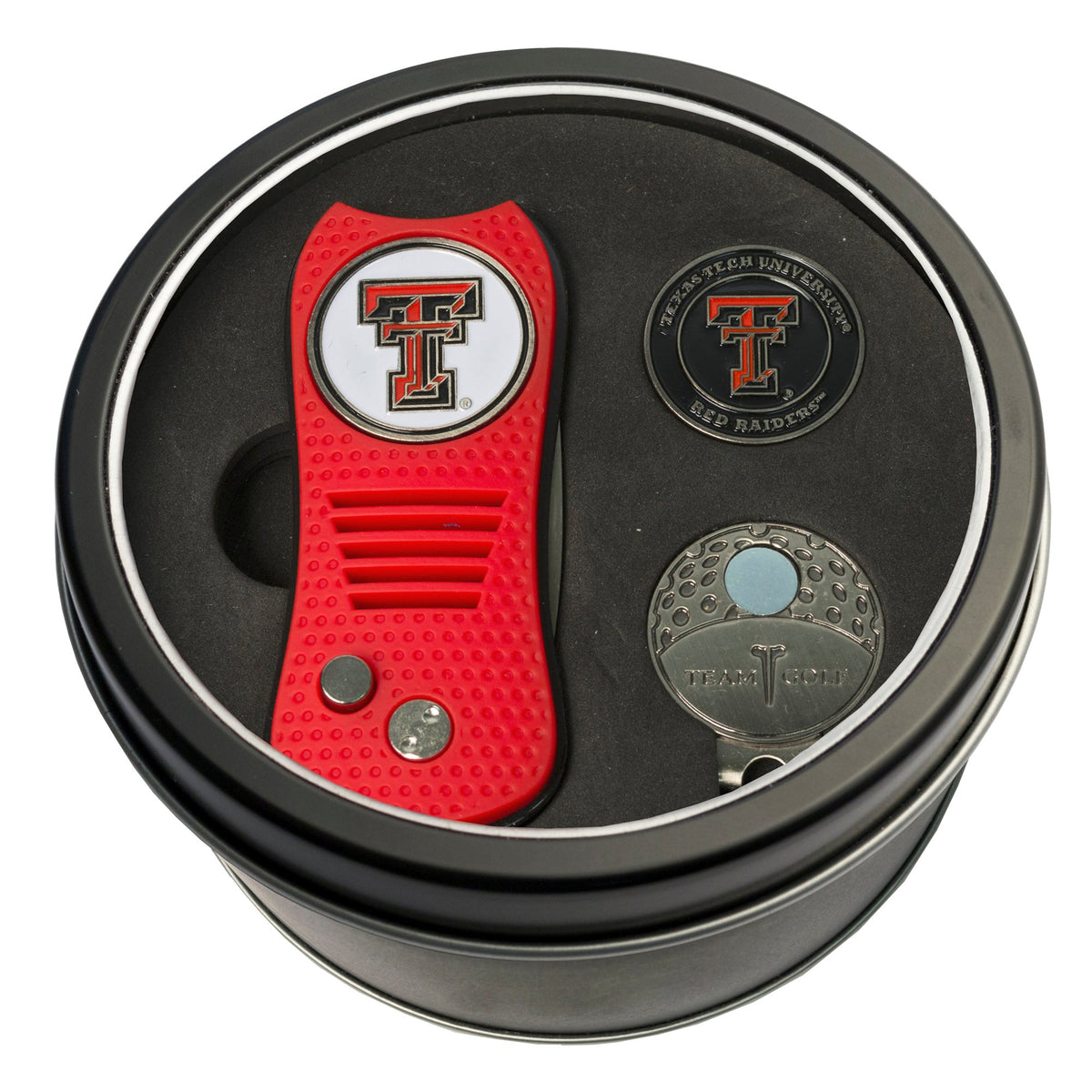 Team Golf Texas Tech Golf Gift Sets - Tin - Divot Tool & Hat Clip -