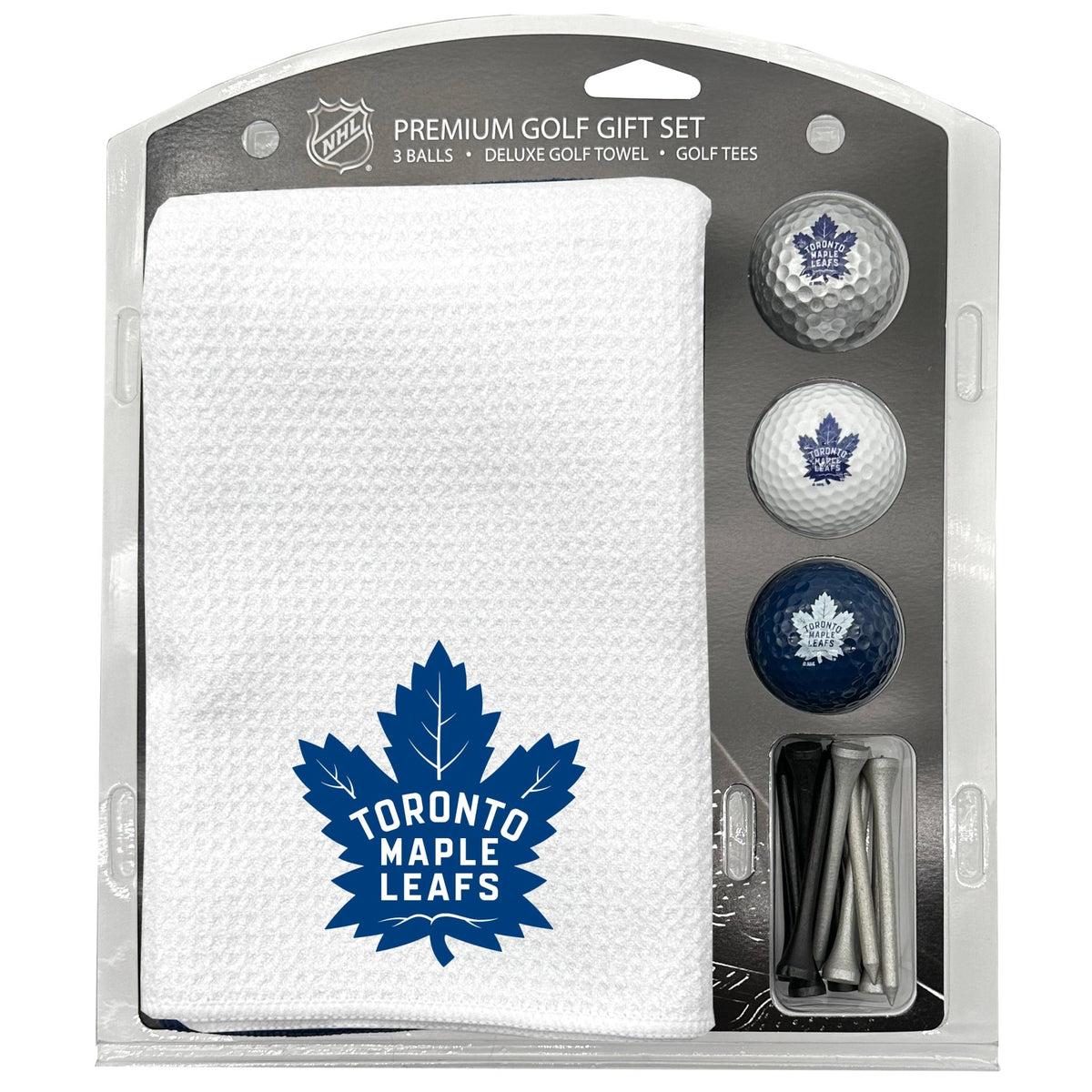 Team Golf TOR Maple Leafs Golf Gift Sets - Microfiber Towel Gift Set - White -
