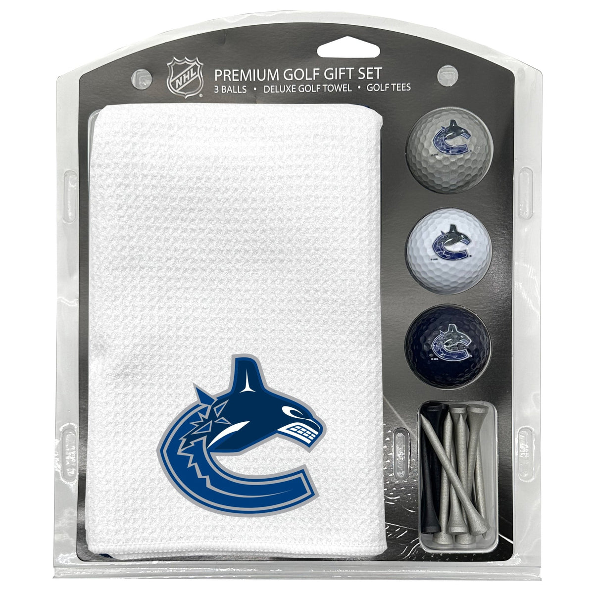 Team Golf VAN Canucks Golf Gift Sets - Microfiber Towel Gift Set - White -
