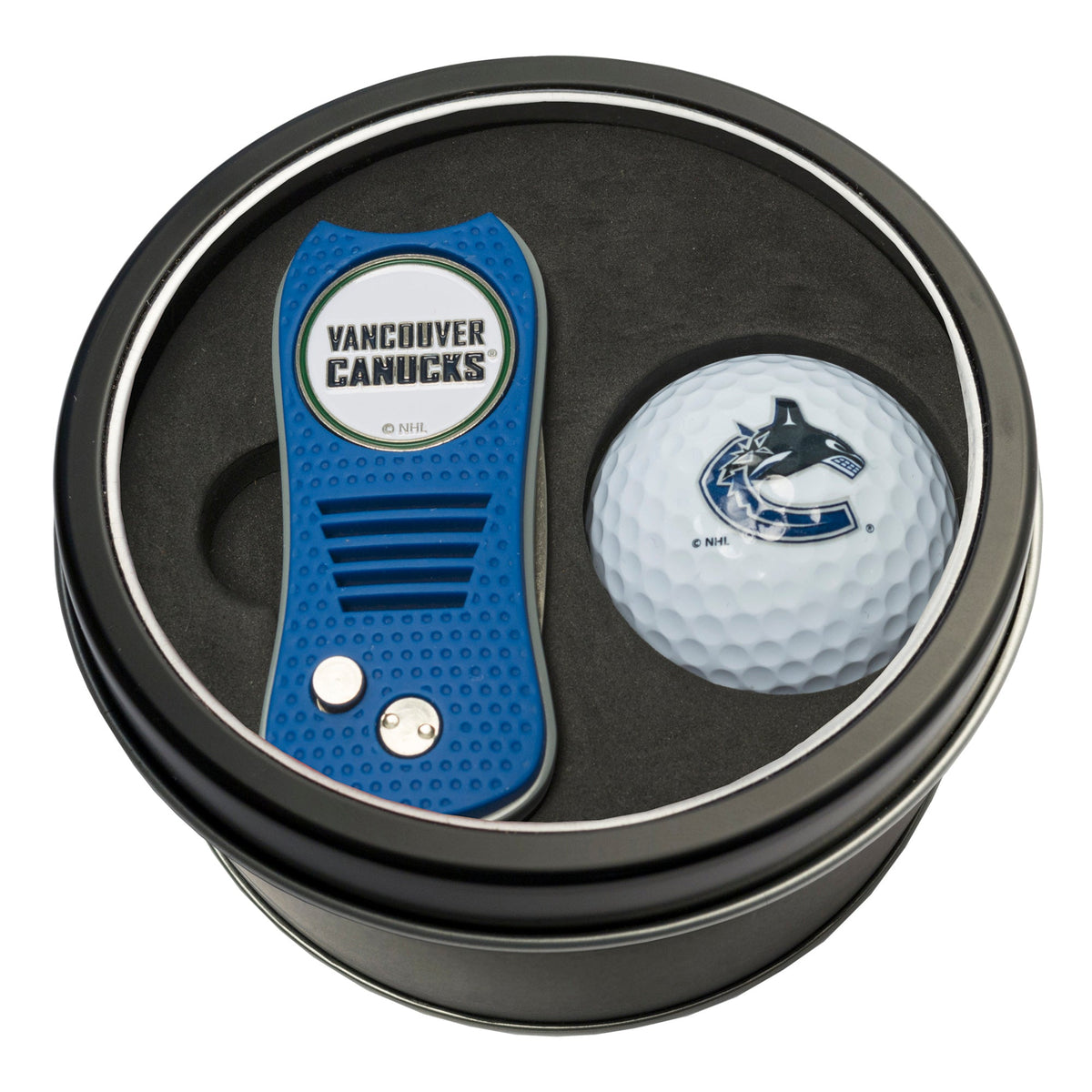Team Golf VAN Canucks Golf Gift Sets - Tin - Divot Tool & Golf Ball -