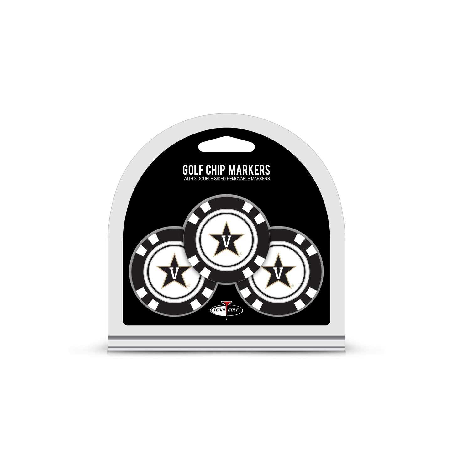 Team Golf Vanderbilt Ball Markers - 3 Pack Golf Chip Markers -