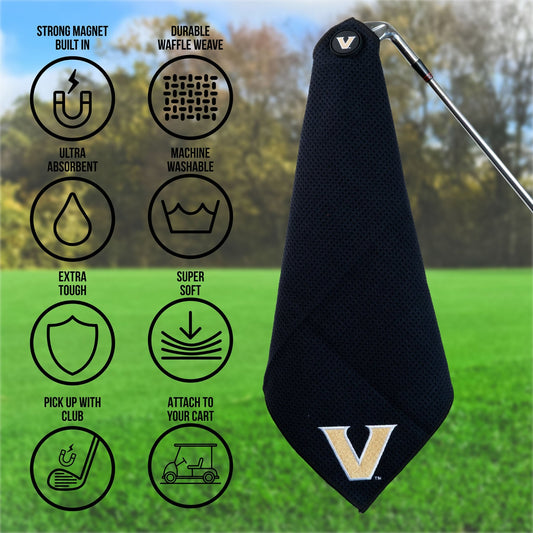 Team Golf Vanderbilt Magnetic Golf Towel - Team Golf USA