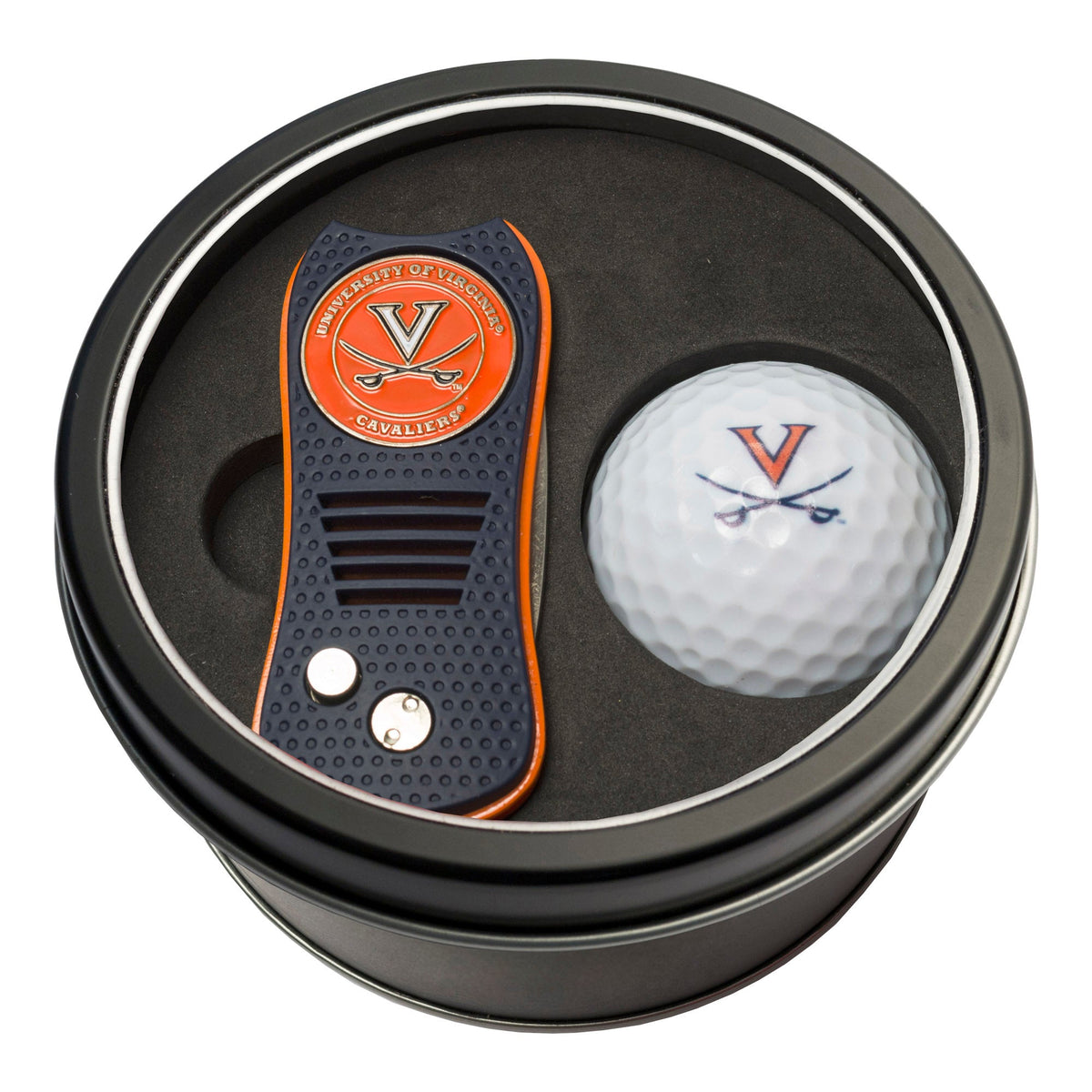 Team Golf Virginia Golf Gift Sets - Tin - Divot Tool & Golf Ball -