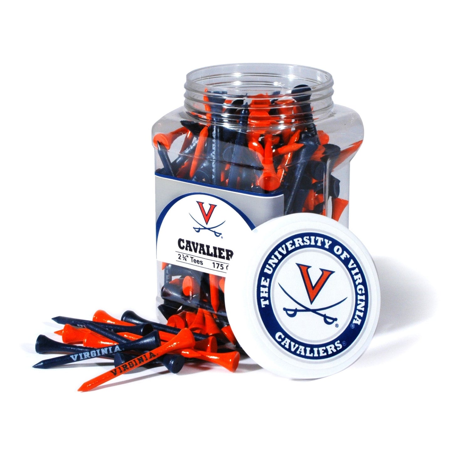 Team Golf Virginia Golf Tees - 175 Tee Jar -