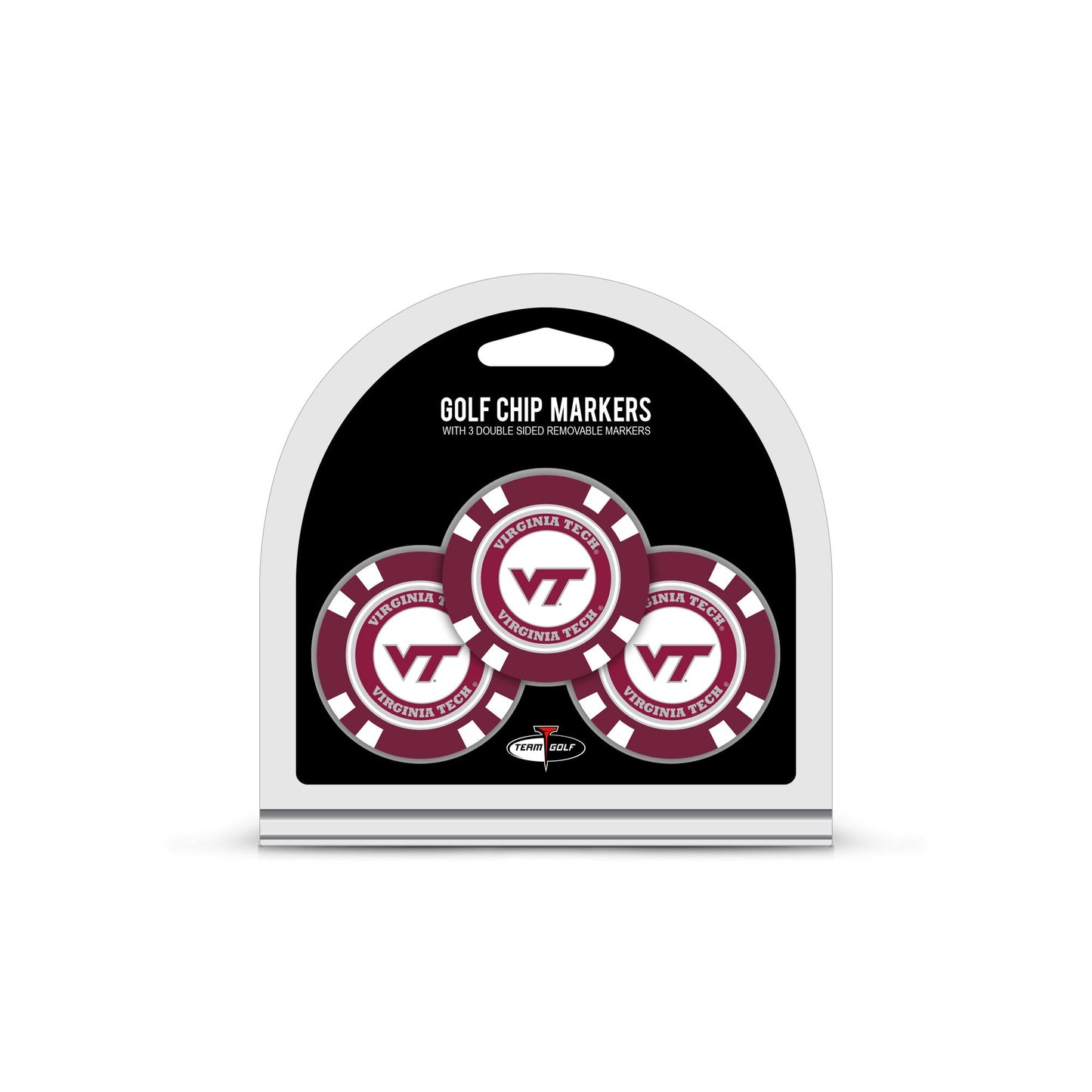 Team Golf Virginia Tech Ball Markers - 3 Pack Golf Chip Markers -