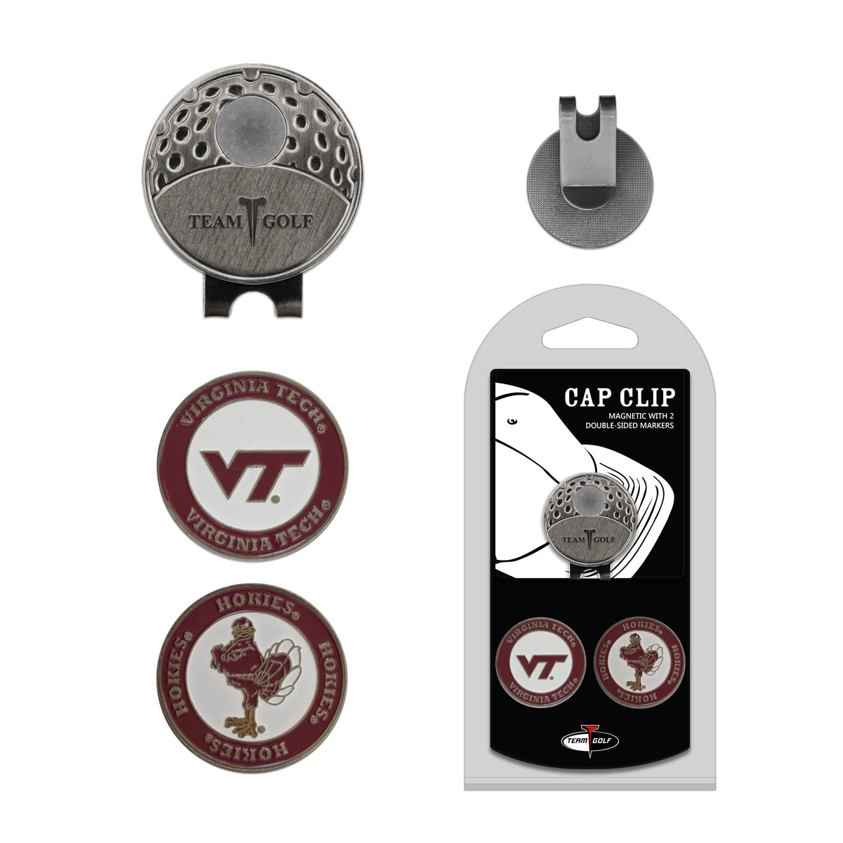 Team Golf Virginia Tech Ball Markers - Hat Clip - 2 markers -