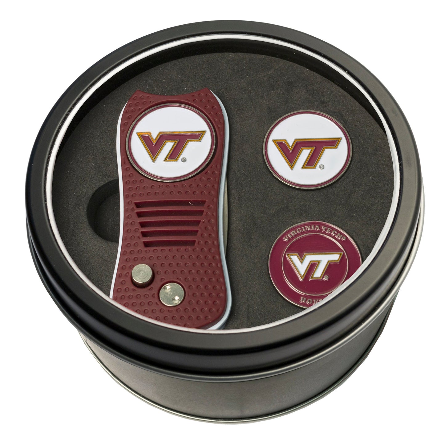 Team Golf Virginia Tech Golf Gift Sets - Tin - Divot Tool & 2 Markers -