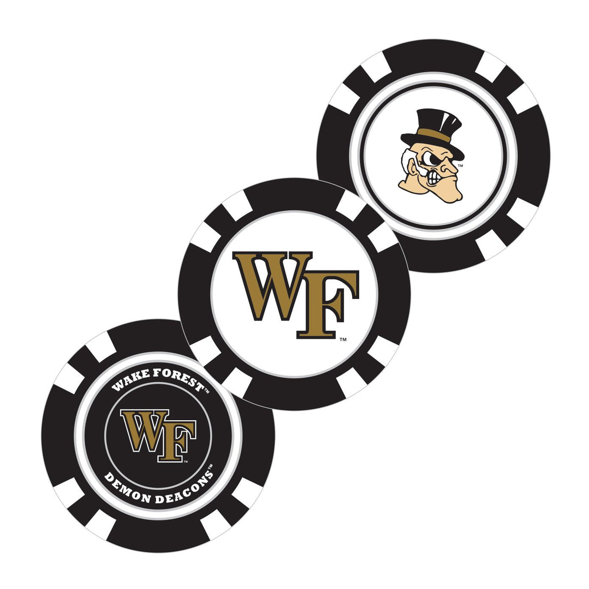Team Golf Wake Forest Ball Markers - Golf Chip Marker -