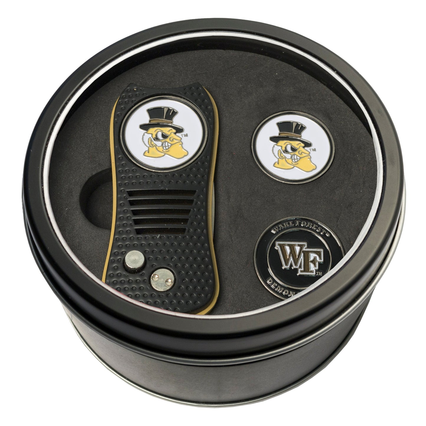 Team Golf Wake Forest Golf Gift Sets - Tin - Divot Tool & 2 Markers -