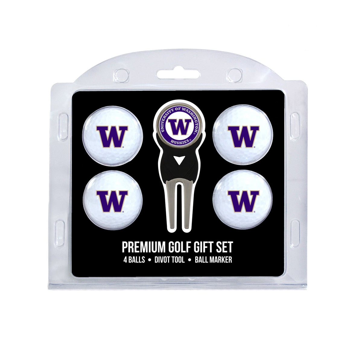 Team Golf Washington Golf Gift Sets - 4 Ball Gift Set -