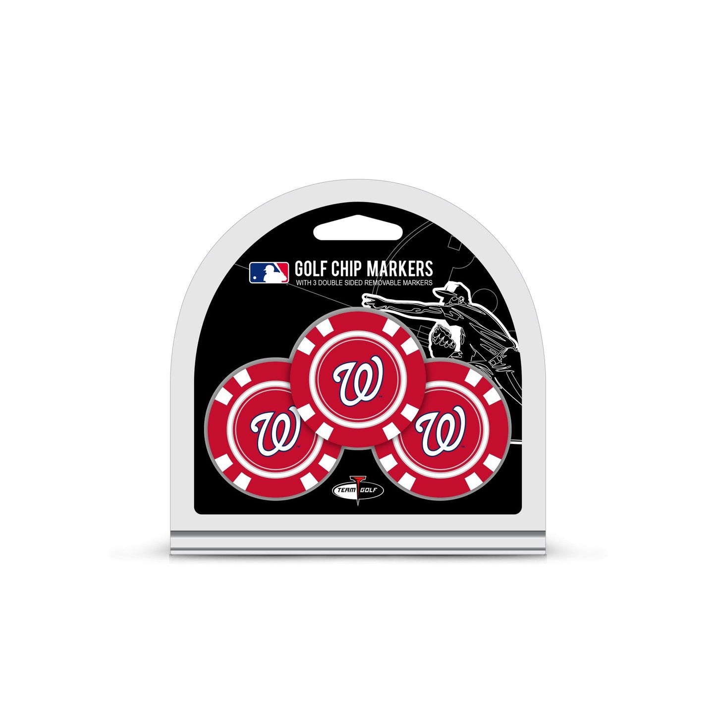 Team Golf Washington Nationals Ball Markers - 3 Pack Golf Chip Markers -