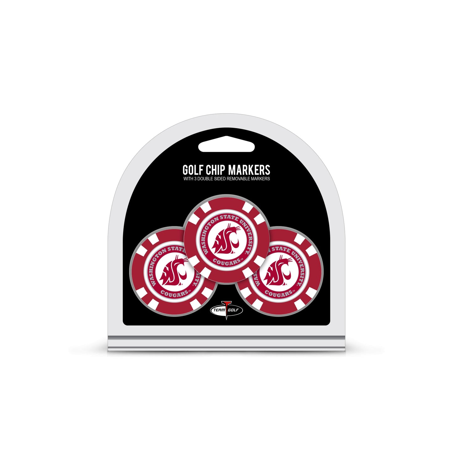 Team Golf Washington St Ball Markers - 3 Pack Golf Chip Markers -