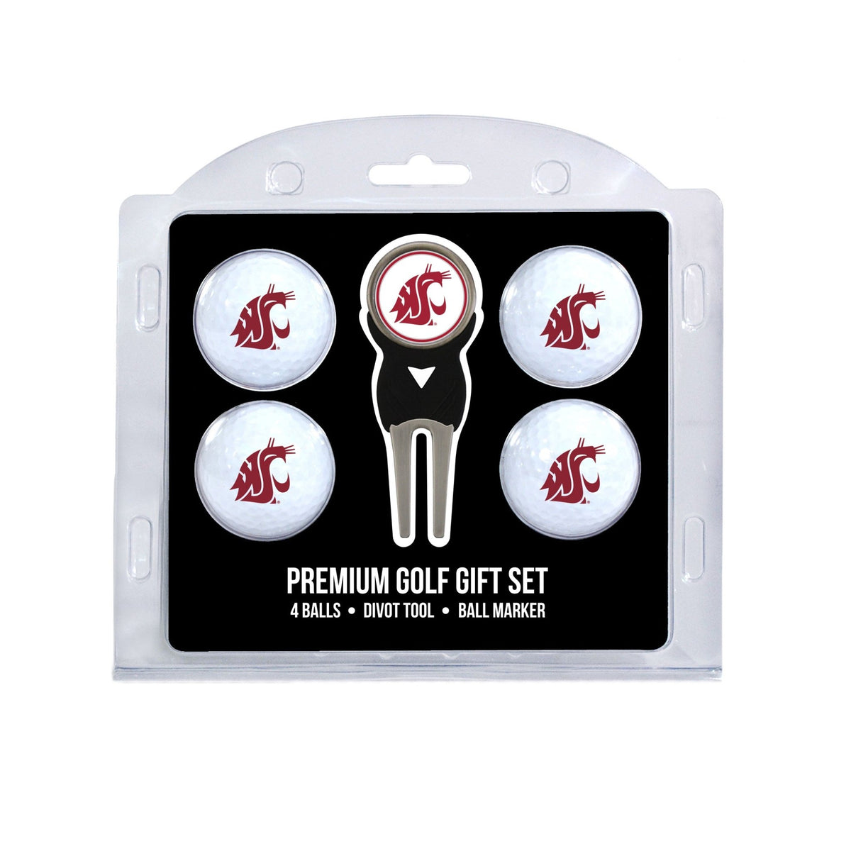 Team Golf Washington St Golf Gift Sets - 4 Ball Gift Set -
