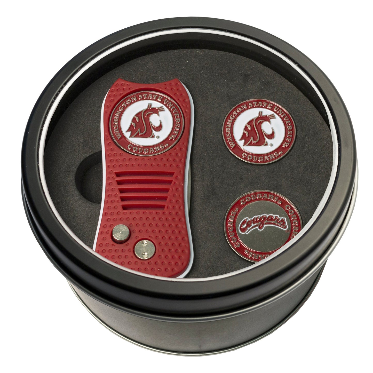 Team Golf Washington St Golf Gift Sets - Tin - Divot Tool & 2 Markers -