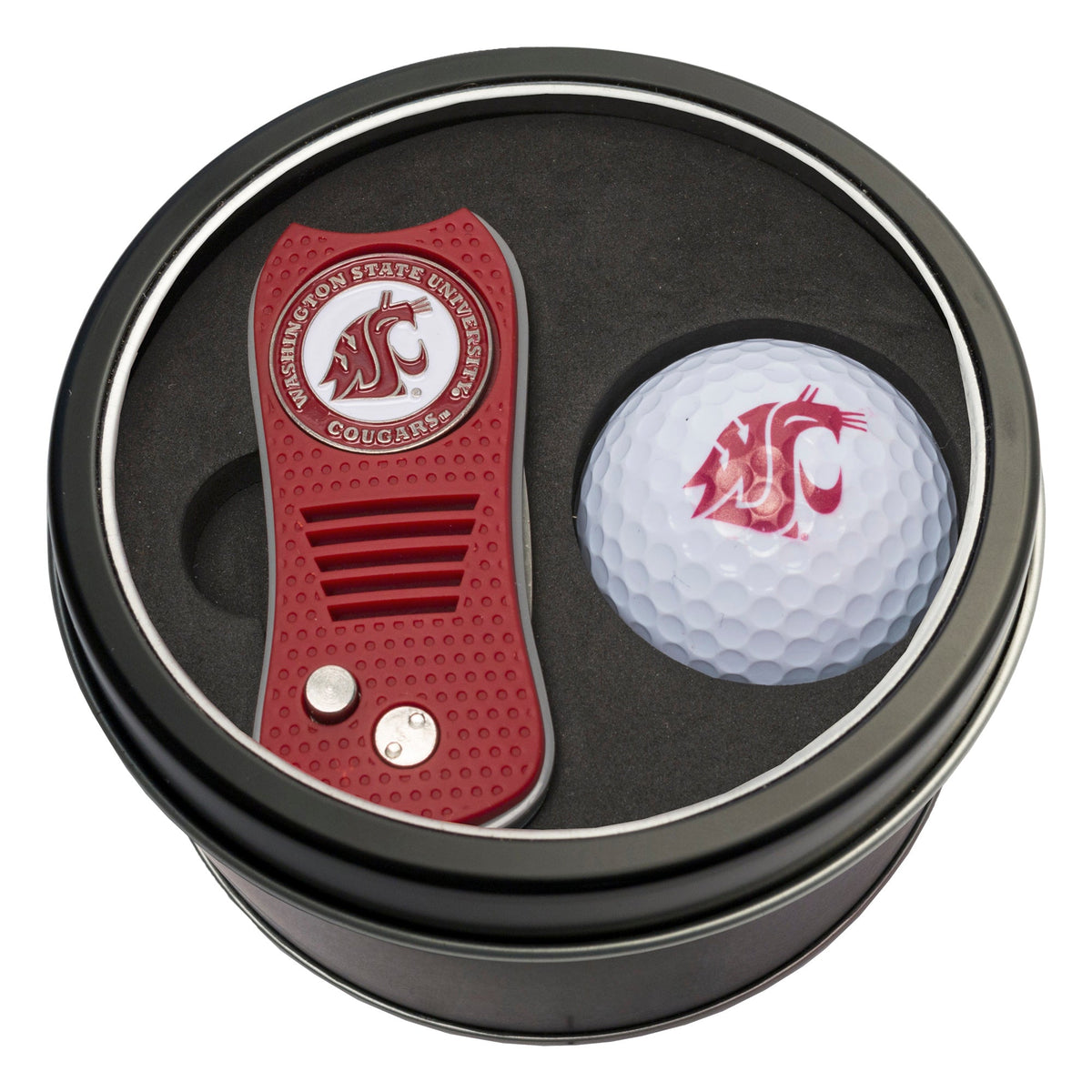Team Golf Washington St Golf Gift Sets - Tin - Divot Tool & Golf Ball -