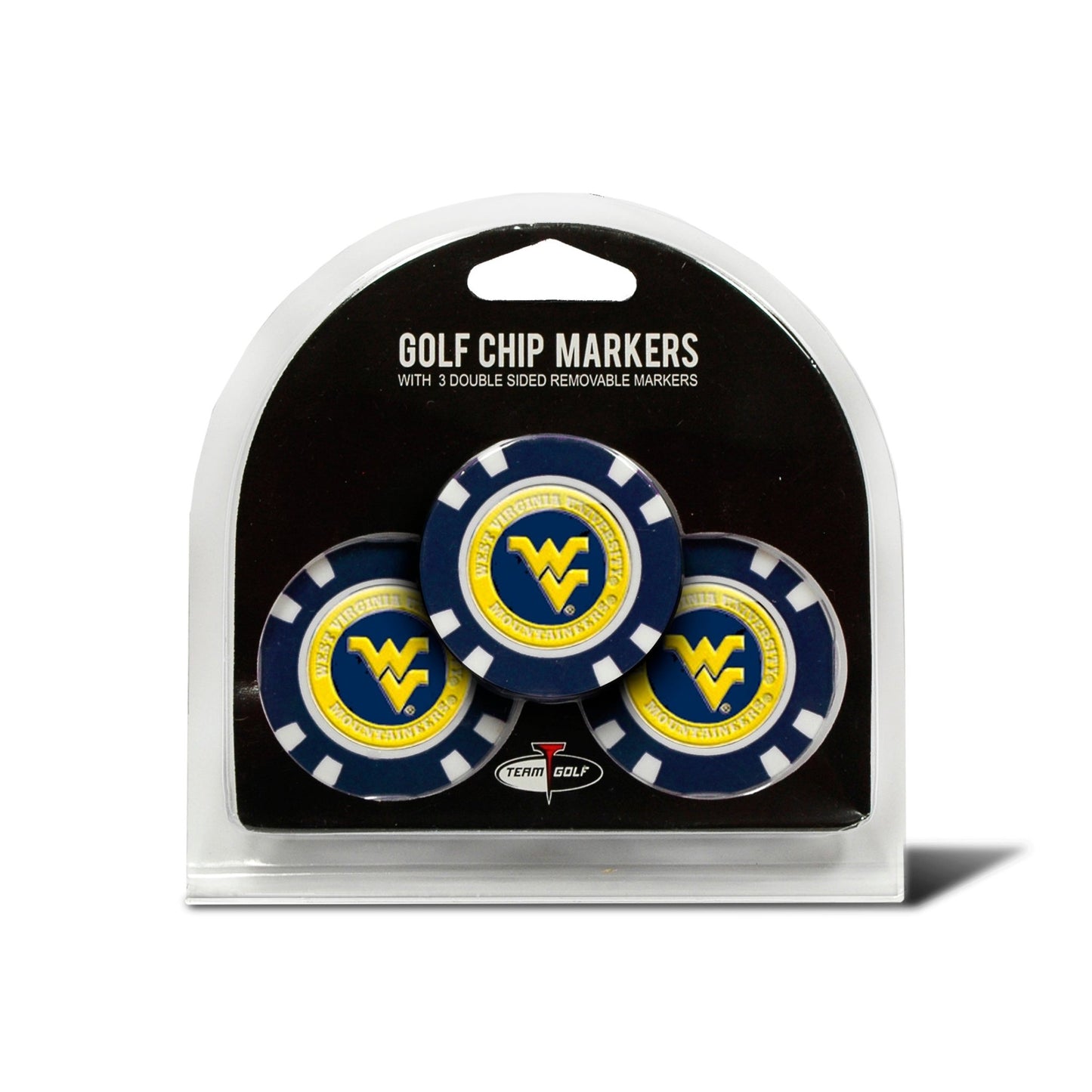Team Golf West Virginia Ball Markers - 3 Pack Golf Chip Markers -