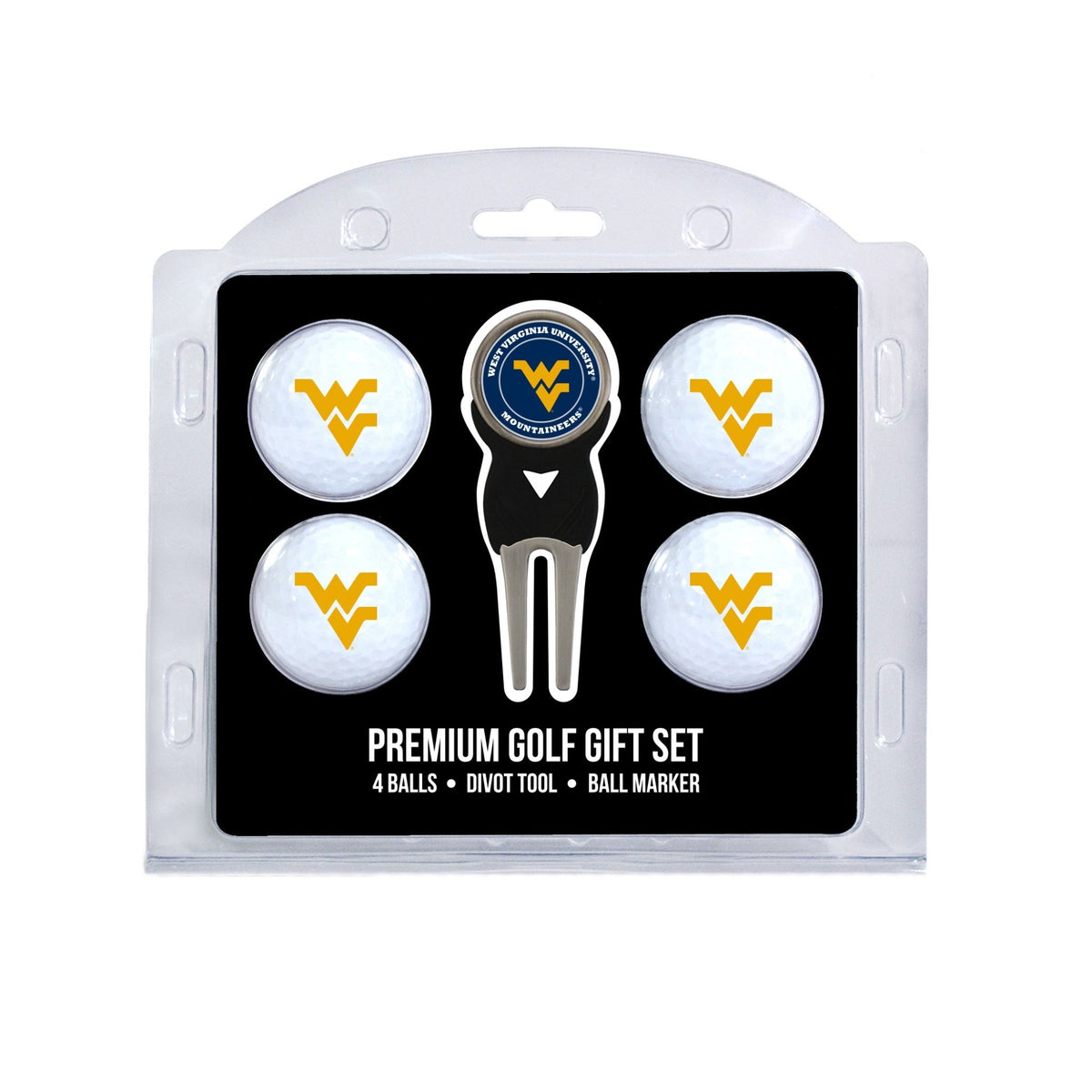 Team Golf West Virginia Golf Gift Sets - 4 Ball Gift Set -