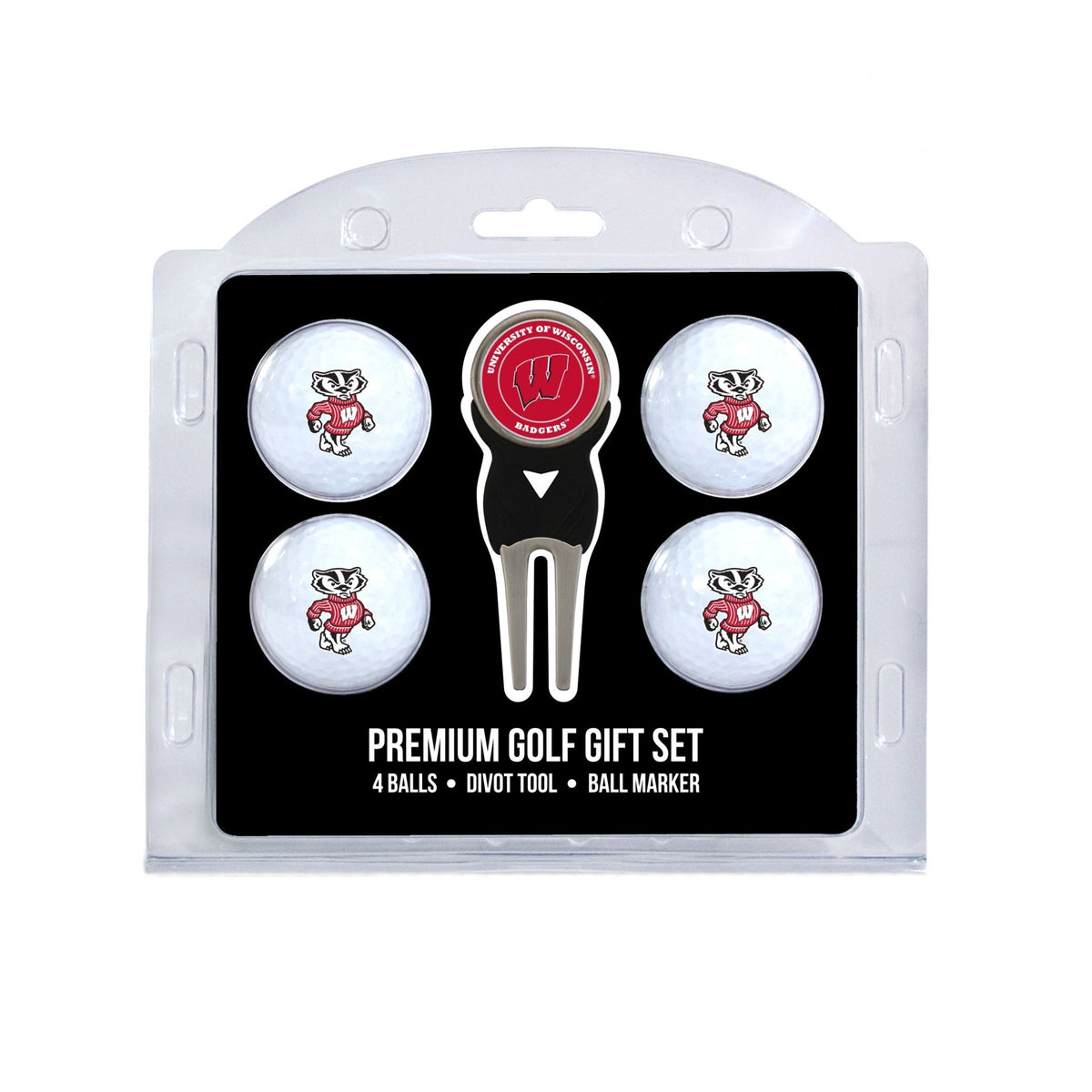 Team Golf Wisconsin Golf Gift Sets - 4 Ball Gift Set -