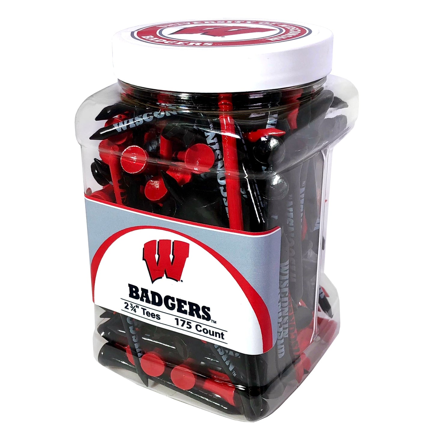 Team Golf Wisconsin Golf Tees - 175 Tee Jar -