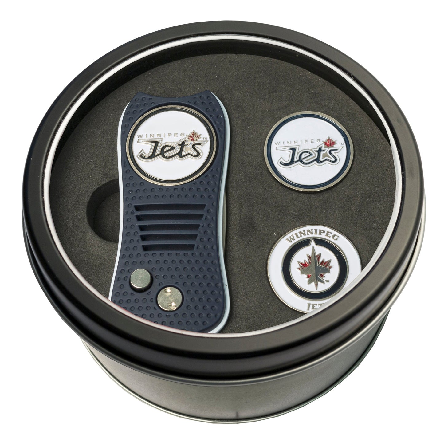 Team Golf WPG Jets Golf Gift Sets - Tin - Divot Tool & 2 Markers -