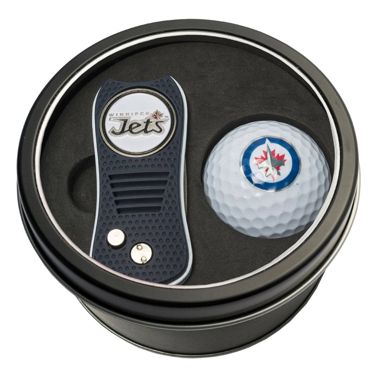Team Golf WPG Jets Golf Gift Sets - Tin - Divot Tool & Golf Ball -