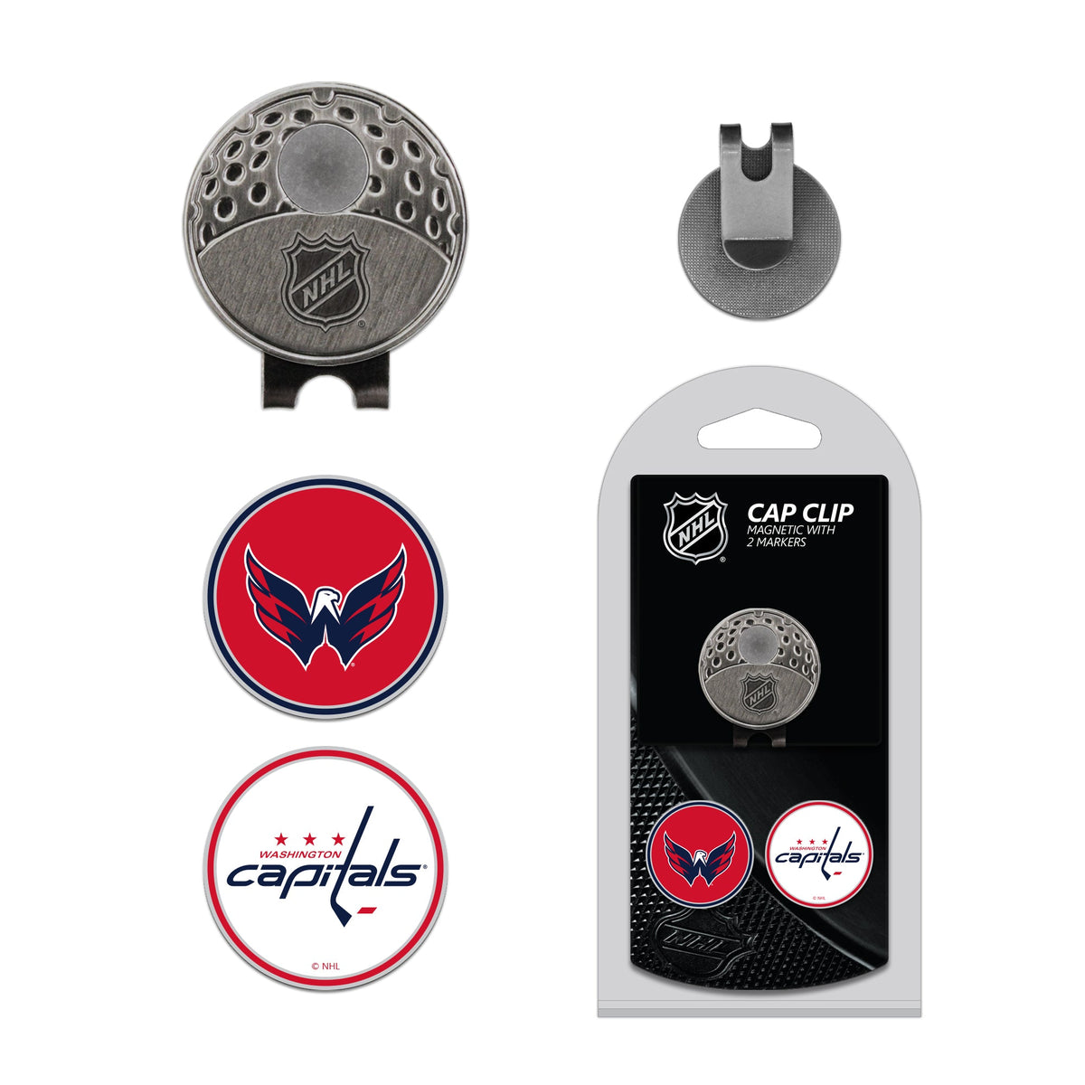Team Golf WSH Capitals Ball Markers - Hat Clip w 2 Ball Markers -