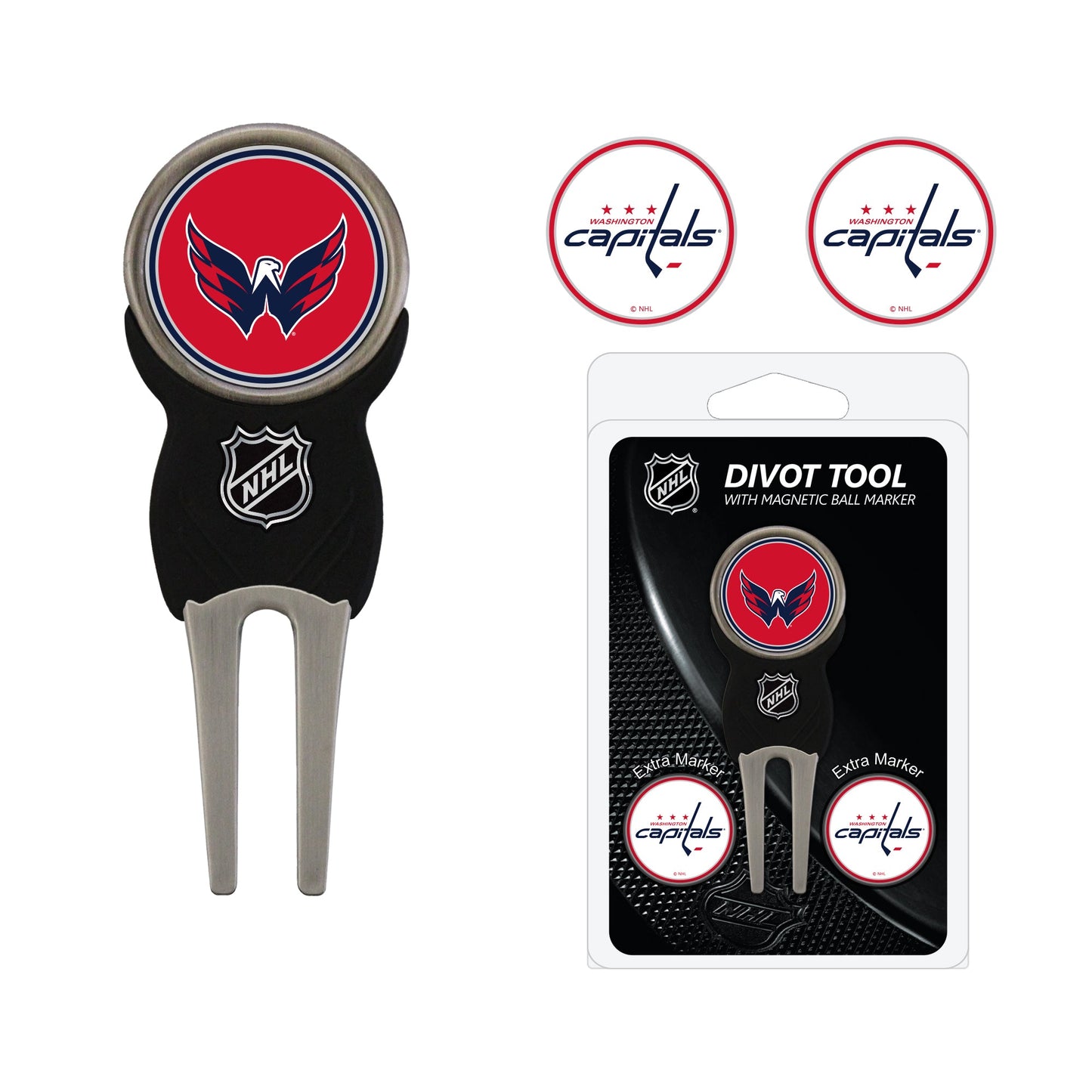 Team Golf WSH Capitals Divot Tools - Signature Divot Tool Pack -