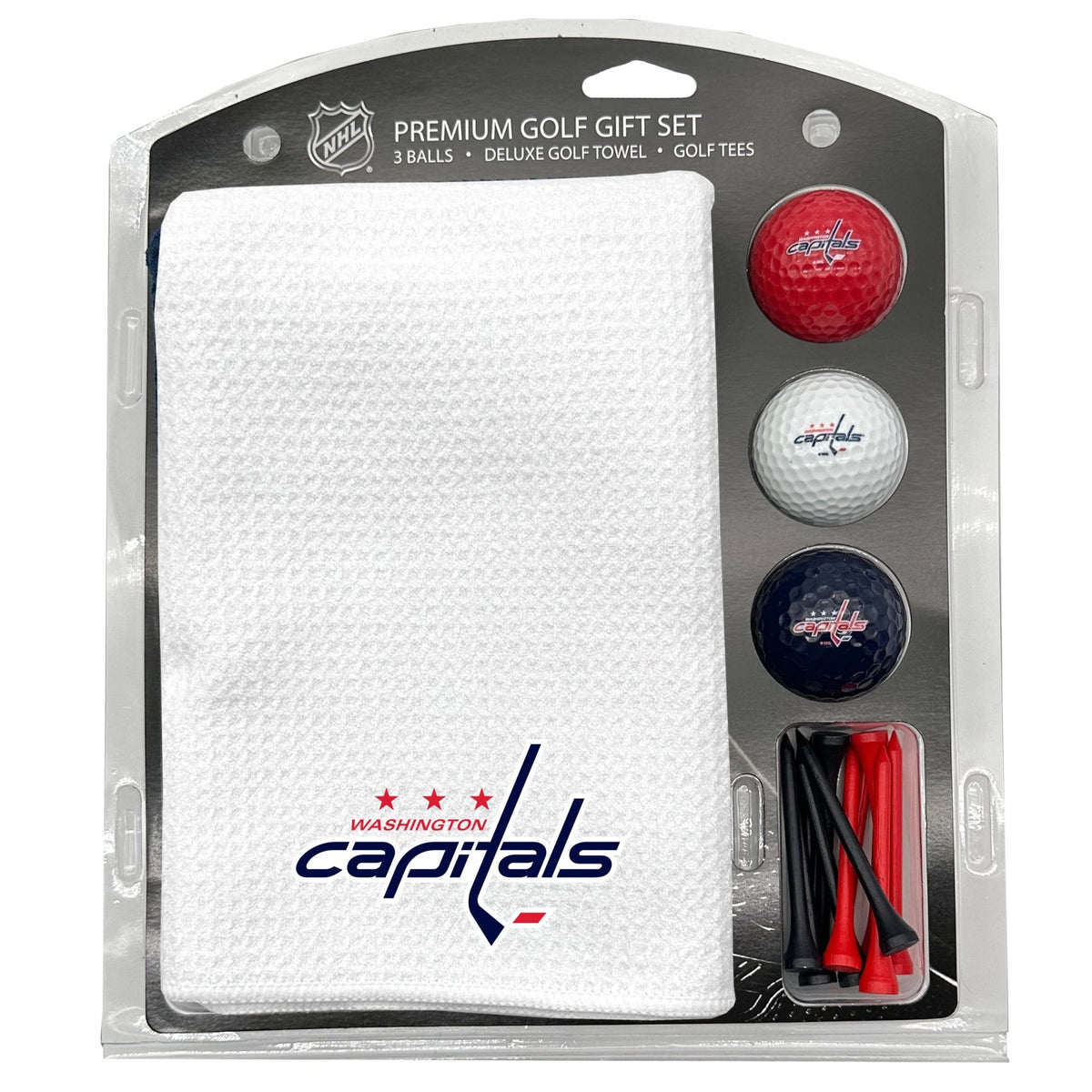 Team Golf WSH Capitals Golf Gift Sets - Microfiber Towel Gift Set - White -