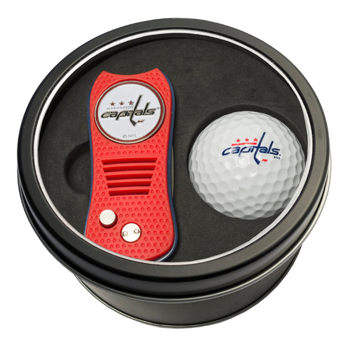 Team Golf WSH Capitals Golf Gift Sets - Tin - Divot Tool & Golf Ball -