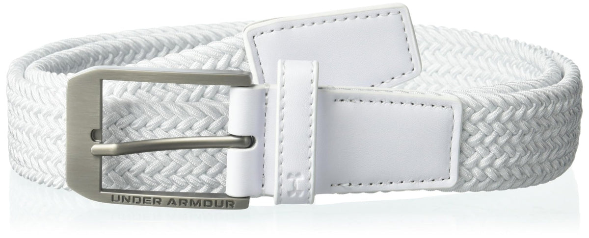 Under Armour Men's Braided Golf Belt - Small - (100) White / / White