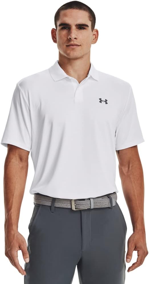Under Armour Men's Matchplay Polo - (100) White / / Pitch Gray - Large Tall