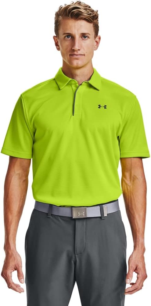 Under Armour Men's Tech Golf Polo - 3X - Large Tall - Green Citrine (394)/Pitch Gray