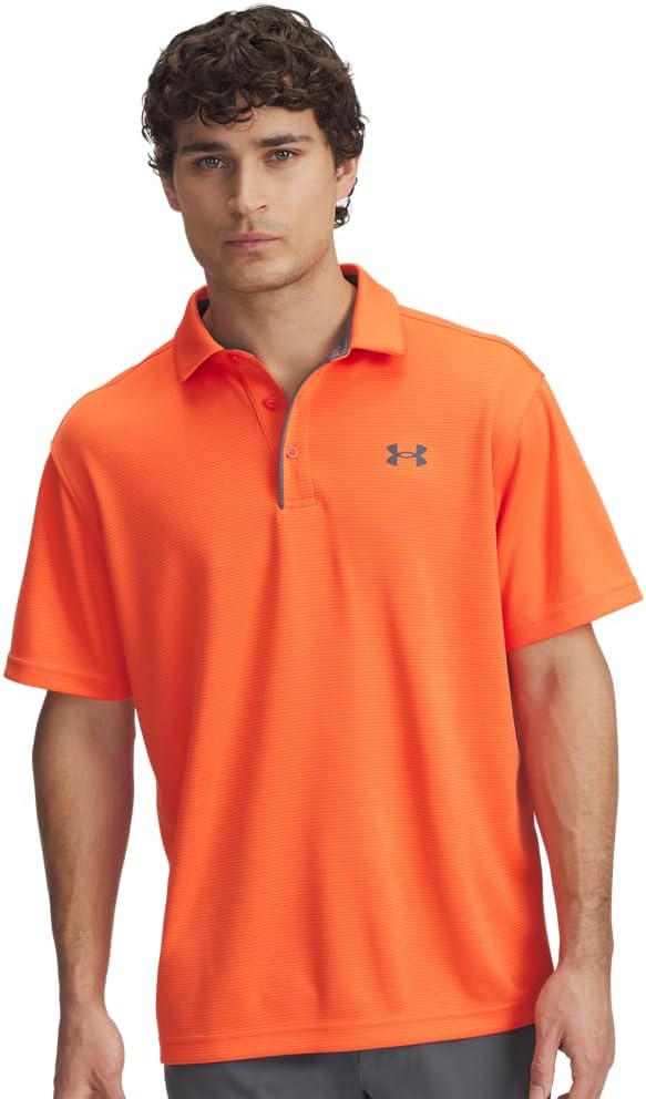 Under Armour Men's Tech Golf Polo - 4X - Large - (847) Fire / / Pitch Gray