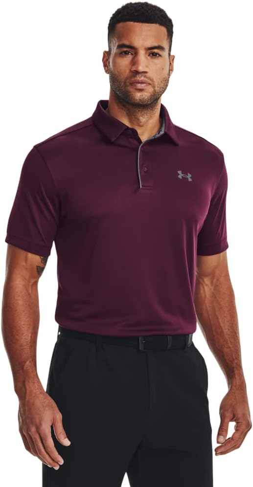 Under Armour Men's Tech Golf Polo - Medium Tall - (572) Purple Stone / / Pitch Gray