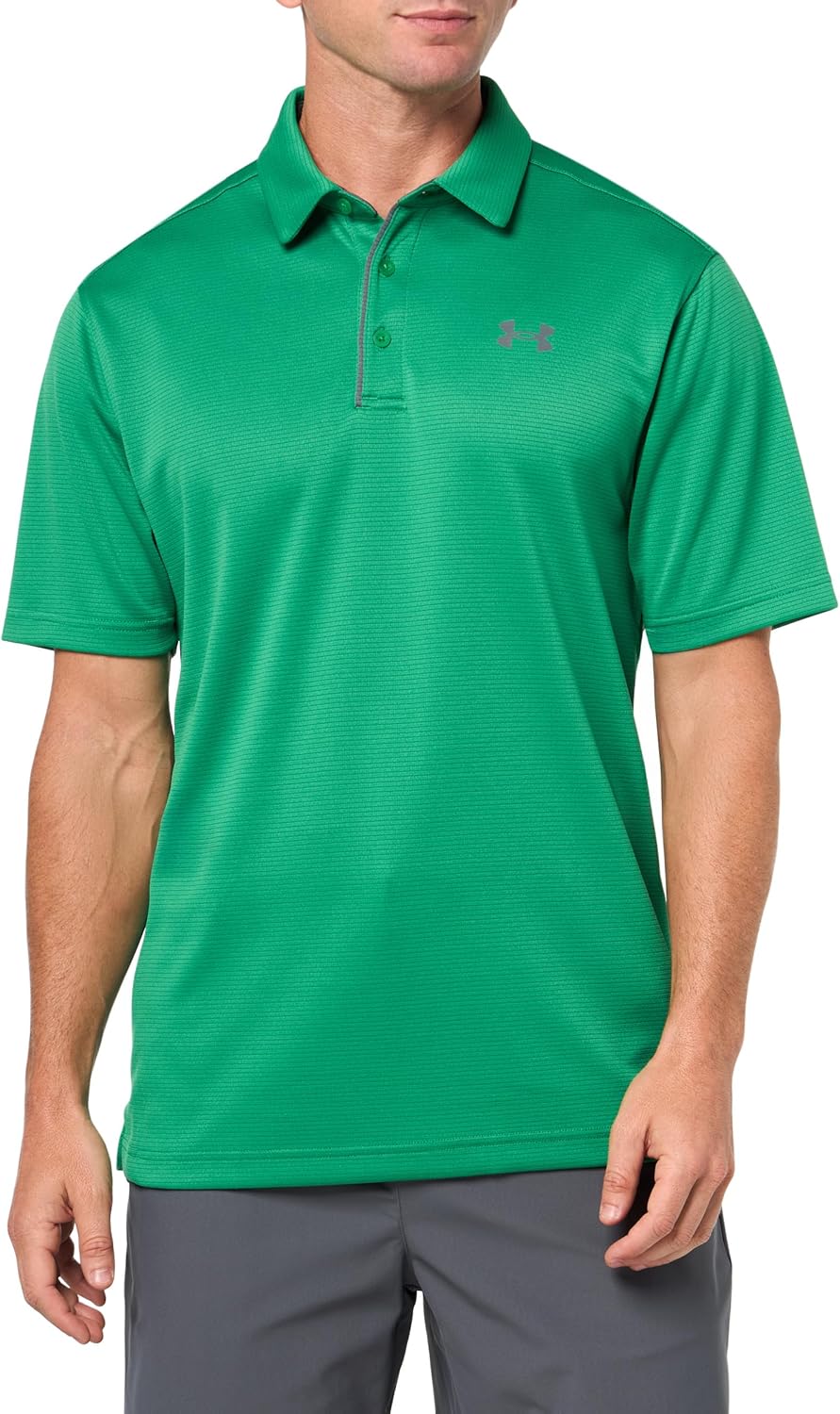 Under Armour Men's Tech Golf Polo - Small Tall - (305) Team Kelly Green / / Pitch Gray